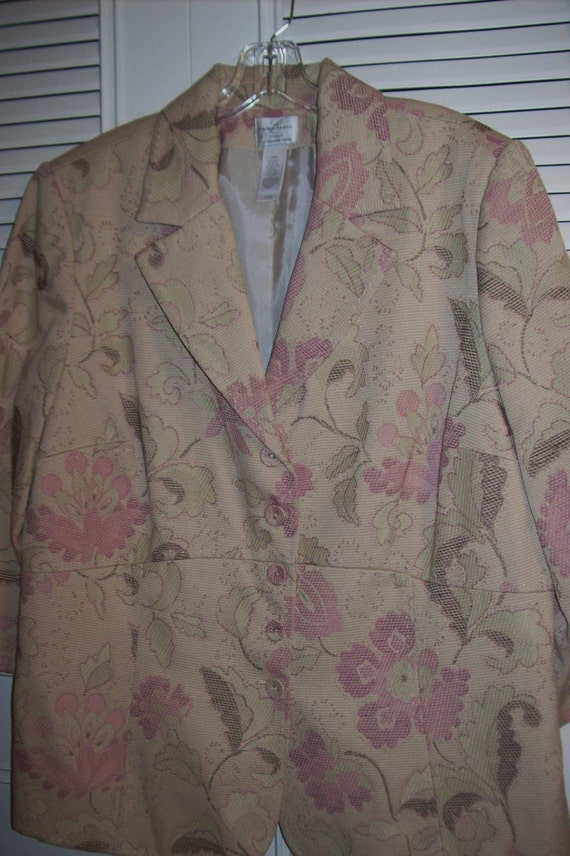 Vintage Emma James Brocade Pink and Beige Blazer J