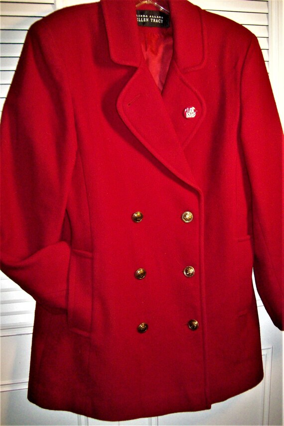 ellen tracy red coat