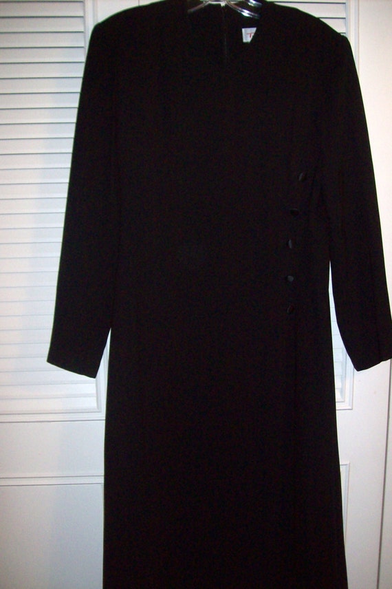 Dress 6, Vintage Talbot's Long Sleeved Black Crep… - image 1