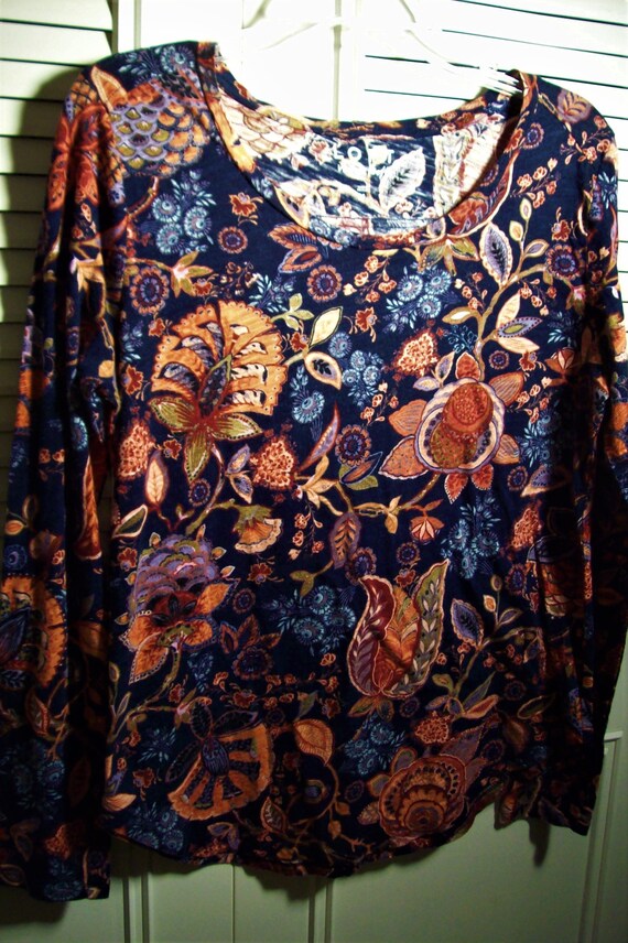 Shirt Medium, Cotton Paisley Shirt/Blouse by Loft.