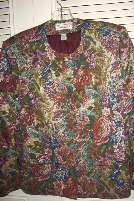 Vintage Talbot's Brocade Tapestry Floral Flower J… - image 4