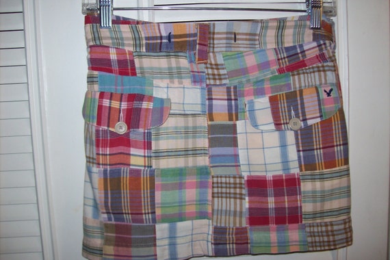 american eagle patchwork skirt