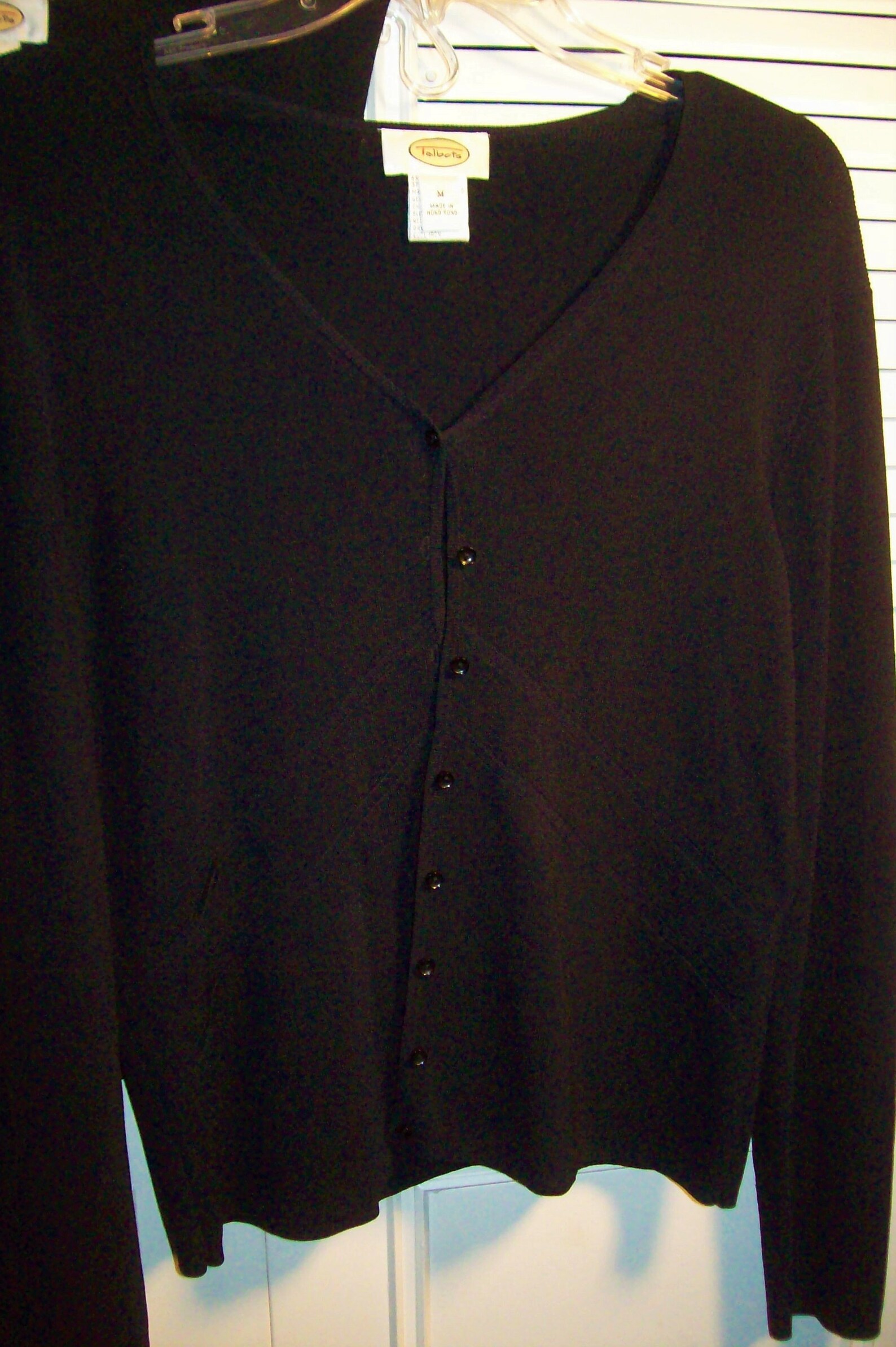 Jersey Set suéter negro ajustado por Talbot's. Peso Etsy