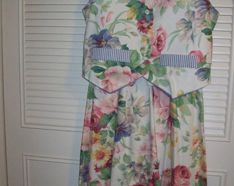 Dress 12, Vintage Floral Vest and Maxi Skirt, Summer Finale Outfit.  BEAUTIFUL Size 12