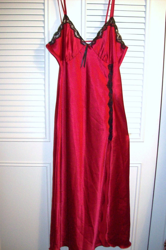 Vintage Valentine  Maxi Nightgown Spaghetti Strap… - image 1