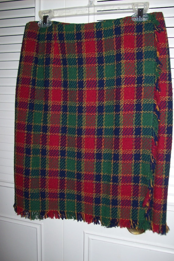Vintage Plaid blanket wrap skirt by Ritchie Freem… - image 1