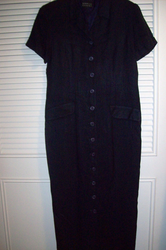 Dress 6, Prairie Preppy Maxi Dress,  Black Linen … - image 2