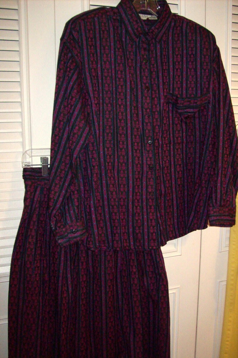 Dress XL, Two Pieced Maxi Dress Khazana Wonderful Paisley Striped Cotton Transitional Outfit XL image 2