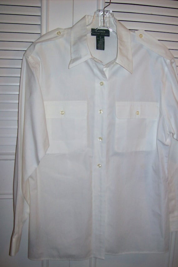 Shirt 8 - 10,  Ralph Lauren Green Label Cotton Whi