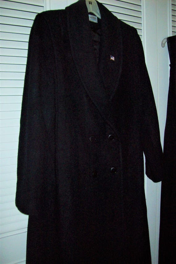 Coat 10 Wool Forecaster Maxi Long Tuxedo Style Black Double Breasted Coat Vintage Wonderful All Wool Coat see details