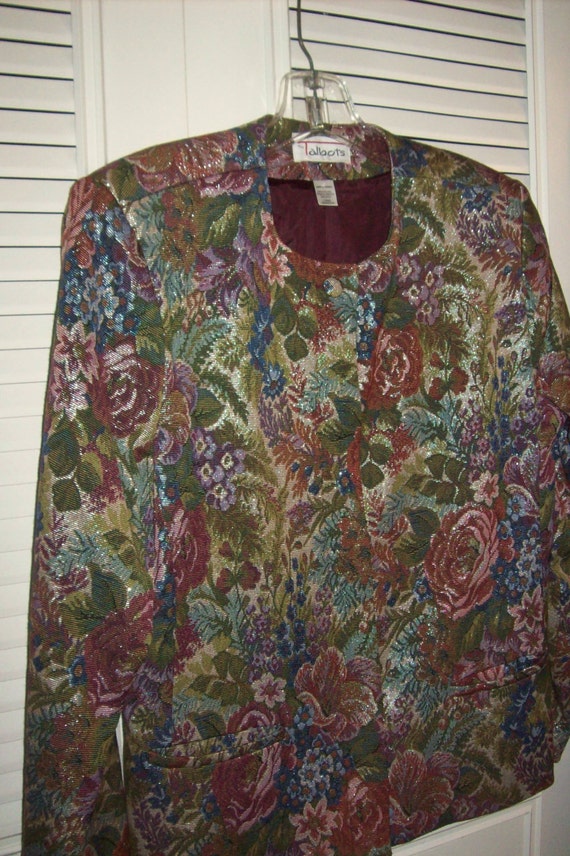 Vintage Talbot's Brocade Tapestry Floral Flower J… - image 2