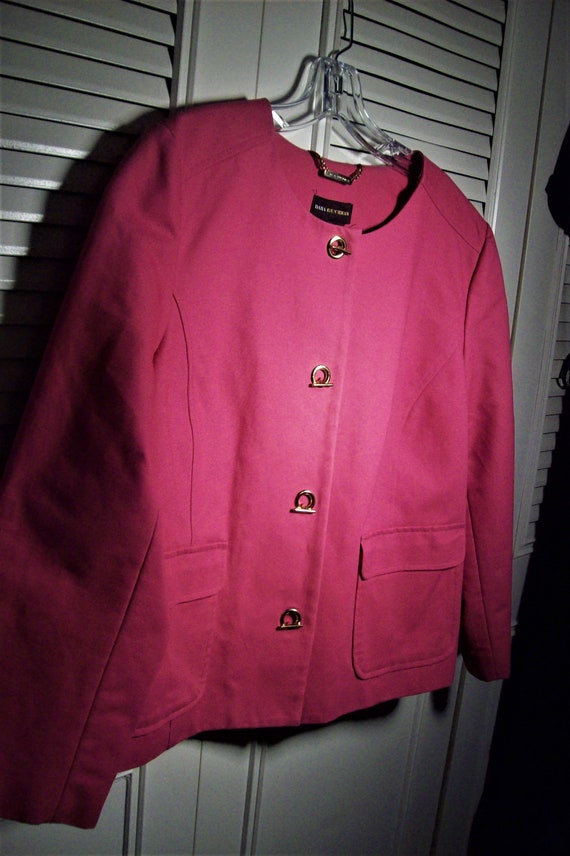 Jacket 16, Dana Buchman Hot Pink Cotton Jacket, A… - image 2