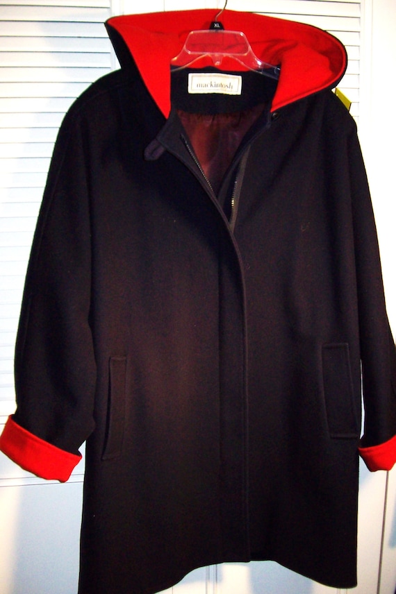 Mackintosh Coat, XL, Hooded Heavy Winter Wool Coat