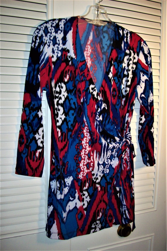 Jacket Small, A Wrap Jacket, Geometric Splash, Si… - image 1