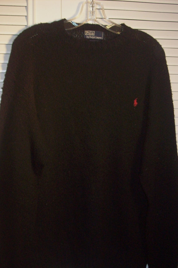 Sweater Large, Polo Ralph Lauren Knitted Wool Blac