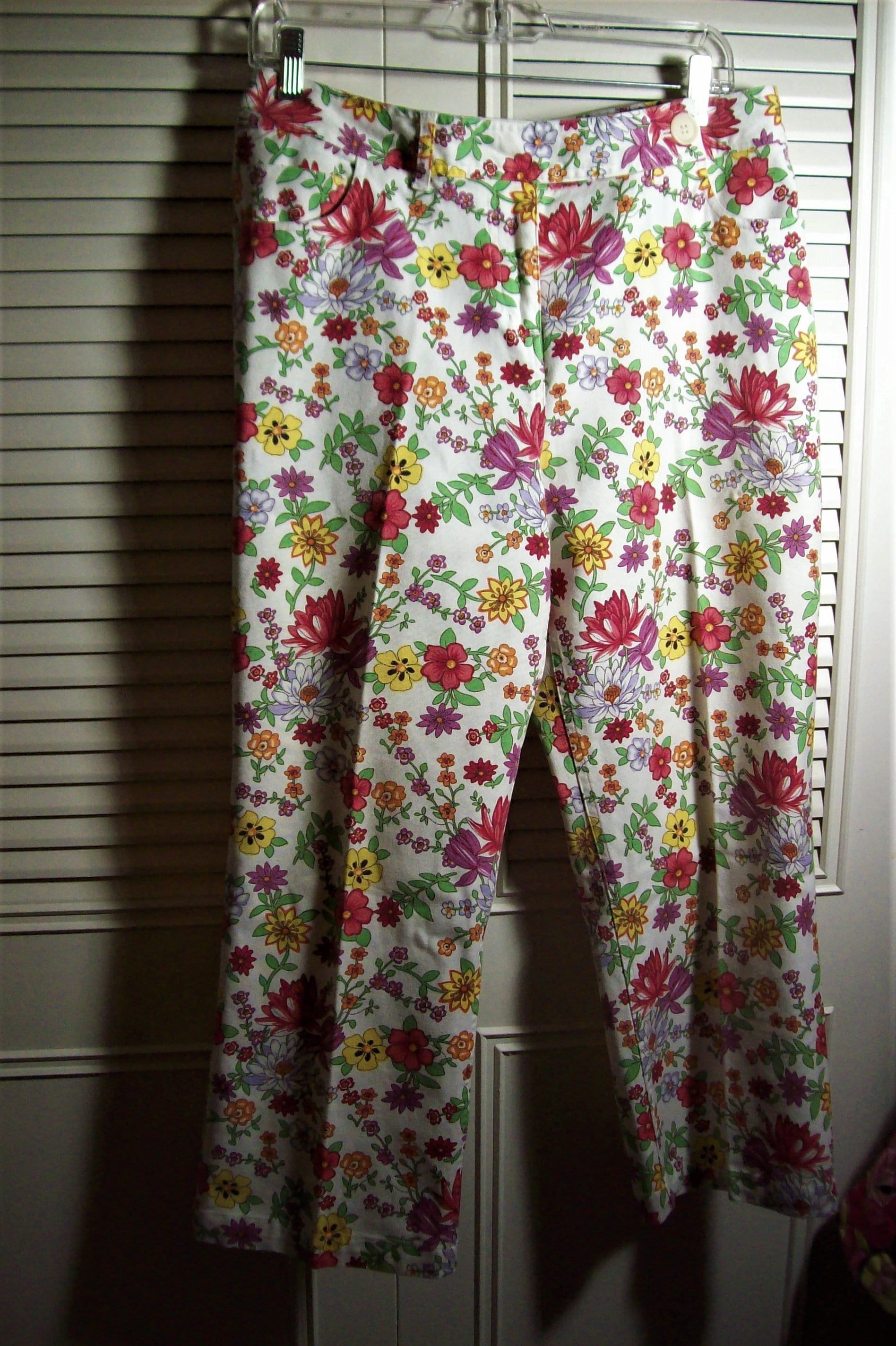 Pants 16 Cotton Floral Pants by Harold's. Petite Fleurs - Etsy UK