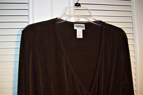 Tunic 10, Jacket 10, Chico's Chocolate Brown Side… - image 4
