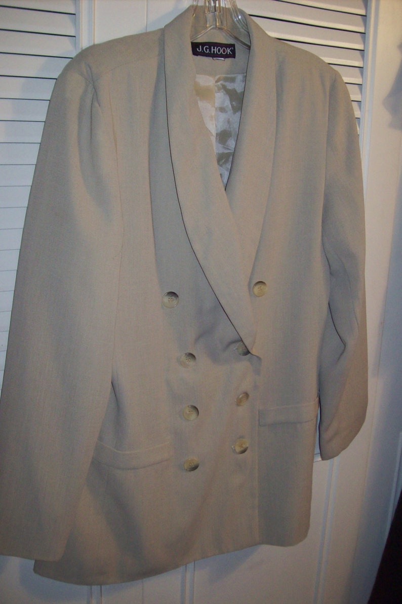 Blazer 10 Vintage J G Hook Double Breasted Fitted Career Blazer Jacket Size 10 see details