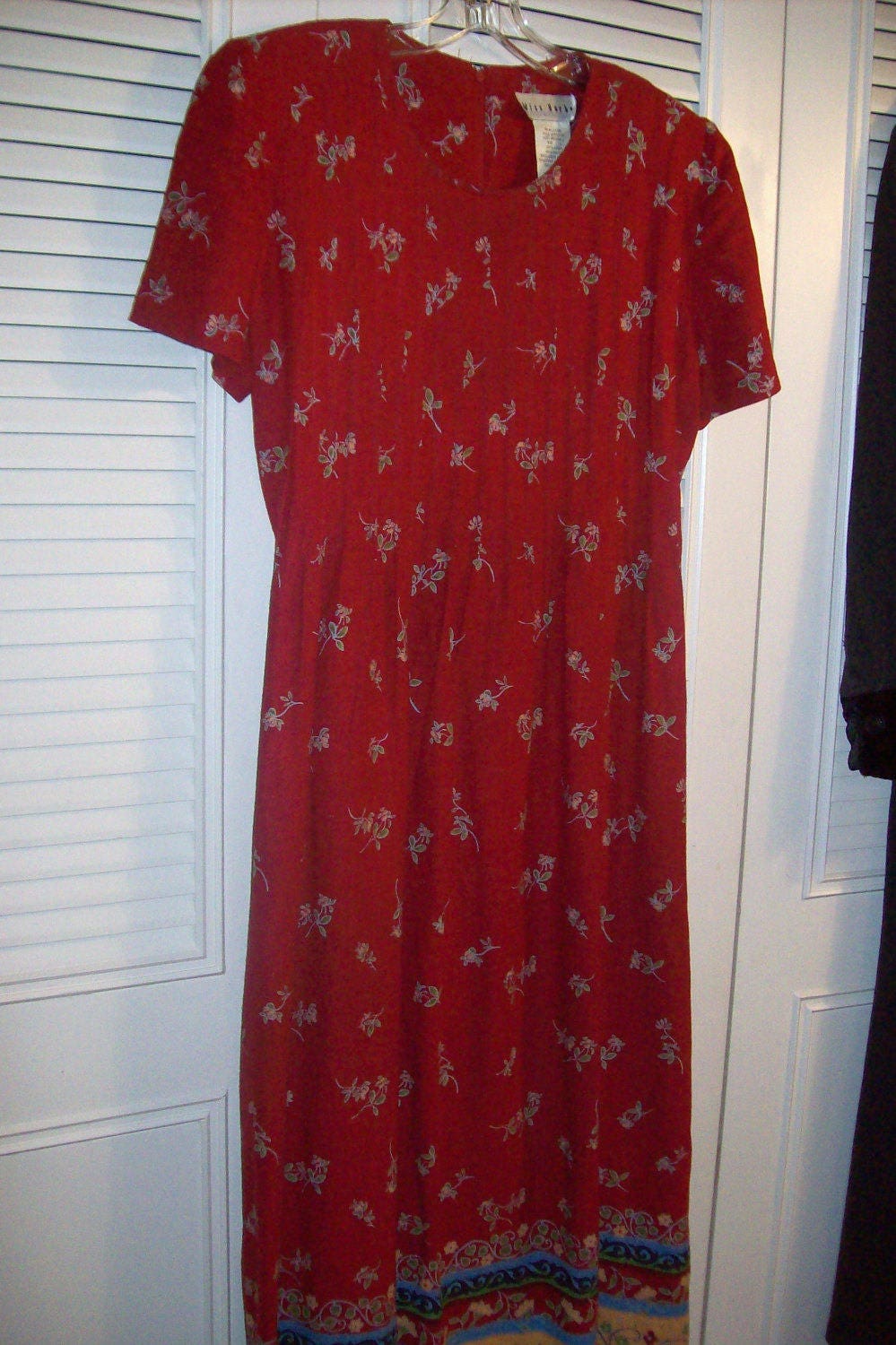 Vintage Miss Dorby Maxi Prairie Preppy Classic Red Linen - Etsy