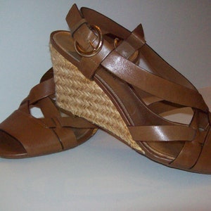 Shoes 9, Espadrilles, Antonio Melani Italian Made Designer FIVE STAR Wedge Heel Leather Espadrilles Shoes, see details image 1