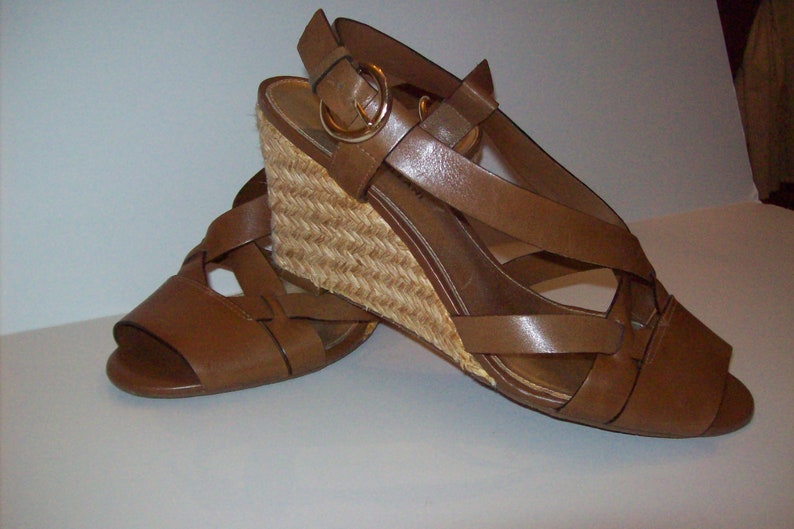 Shoes 9, Espadrilles, Antonio Melani Italian Made Designer FIVE STAR Wedge Heel Leather Espadrilles Shoes, see details image 1