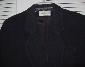 Coat 8 - 10  Black Wool Coat, A Charles Klein Design,  Tuxedo Styled Double-Breasted Petite Coat, Back Belt, Beautiful !