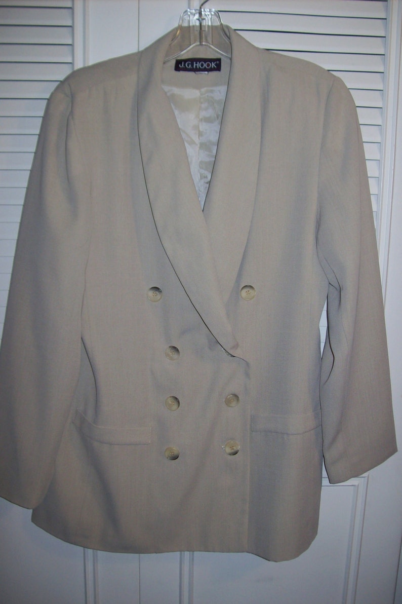 Blazer 10 Vintage J G Hook Double Breasted Fitted Career Blazer Jacket Size 10 see details