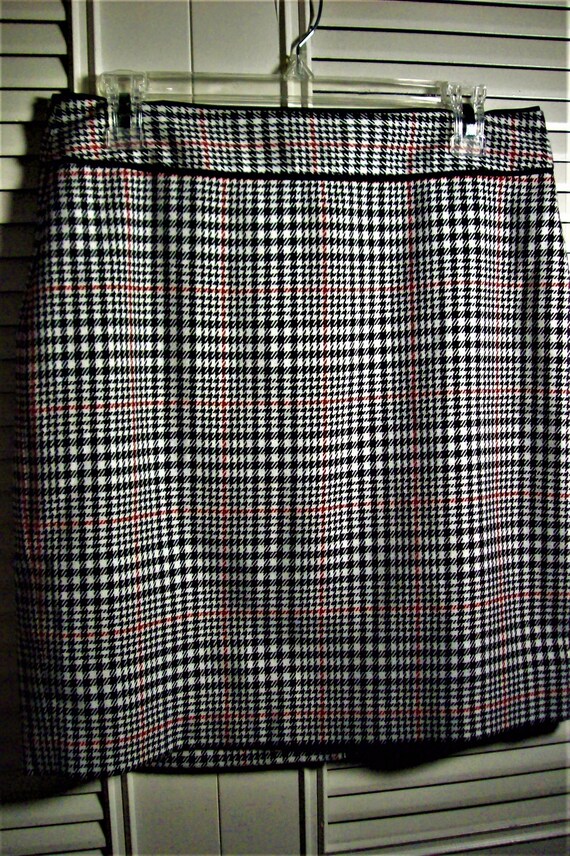 Skirt 8, Glen Plaid Wool Short Preppy Lined Skirt,