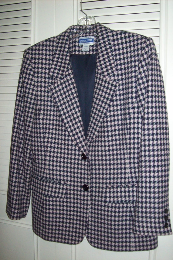 Jacket 6,  Pendleton Houndstooth Wool Soft Pink a… - image 3