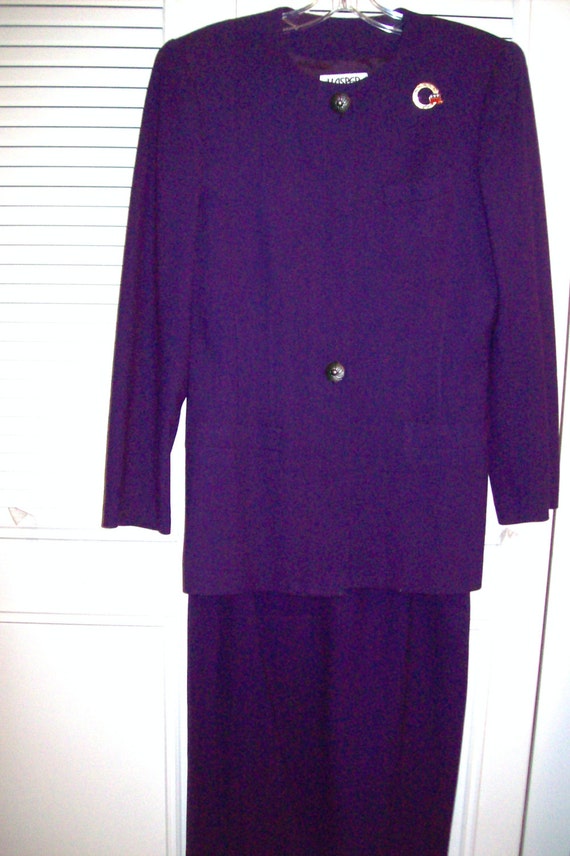 Suit 8 - 10, Vintage Kasper Deep Purple Plum  SALE