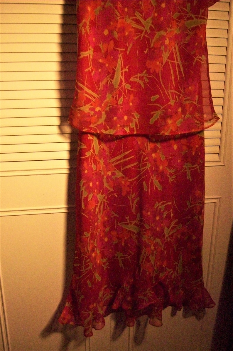 Dress 8, Donna Ricco Dressy Frilly Resort Evening GORGEOUS Two Pieced Dress, MAXI Skirt, see details image 4