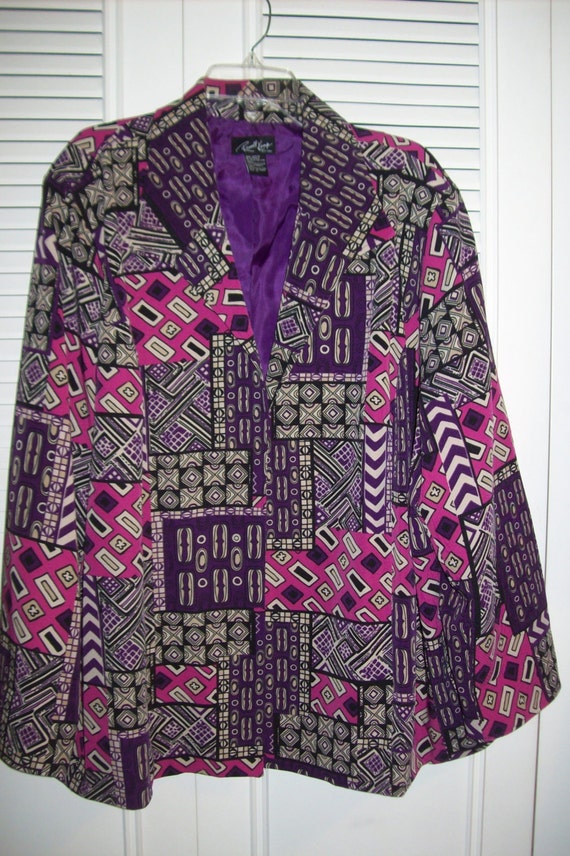 Jacket 3X, Vintage Russell Kemp Hot Pink , Purple 