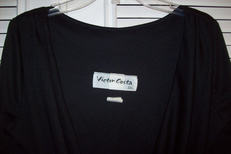 Little Black Dress Front Scooped Neck JUST REDUCED Back Shown First Victor Costa 6 see details Bare Back with Drape Dress 6