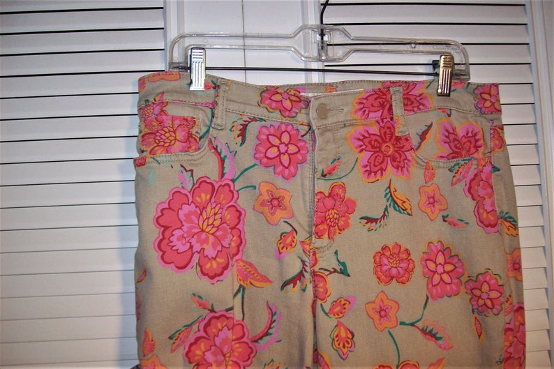 Capris 14 Jeans 14 Pants 14 see details Slightly Tapered Denim Floral Stretchy Jeans by Jones New York Jean Features