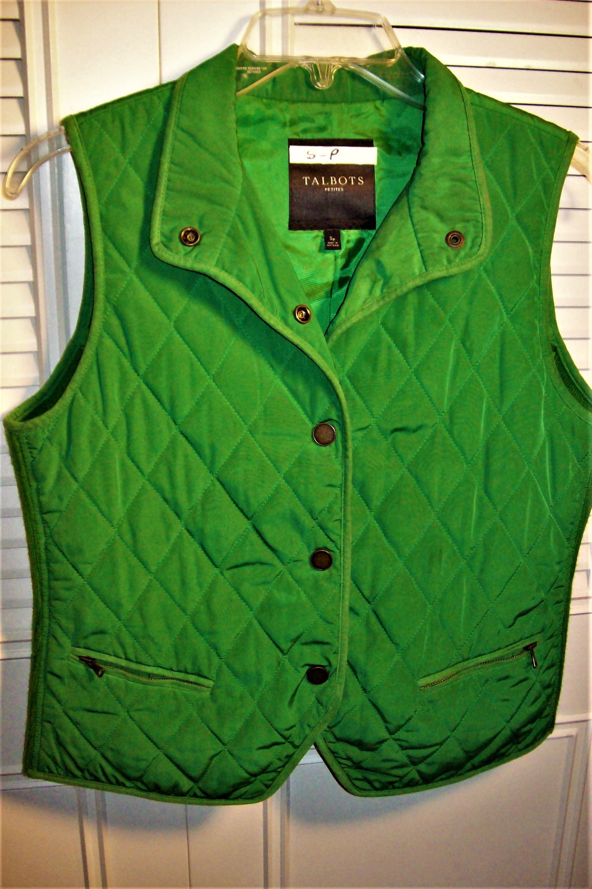 Vest Small, Petite, St. Patrick's Day Quilted Vest by Talbot's. Augusta Green, Wearin The Green March, - See Details