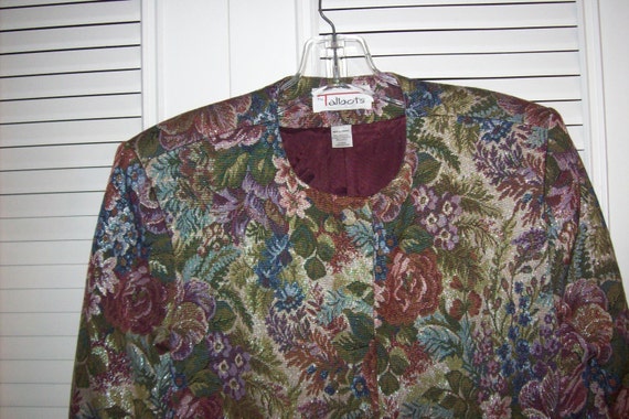 Vintage Talbot's Brocade Tapestry Floral Flower J… - image 3