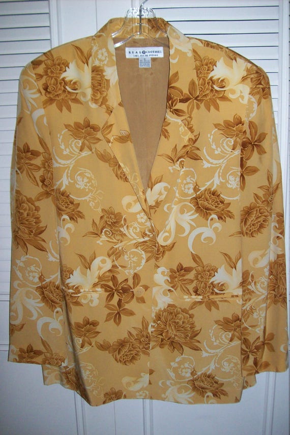 Blazer 12 - 14, Saks Silk Blazer, Medium  Jacket ,