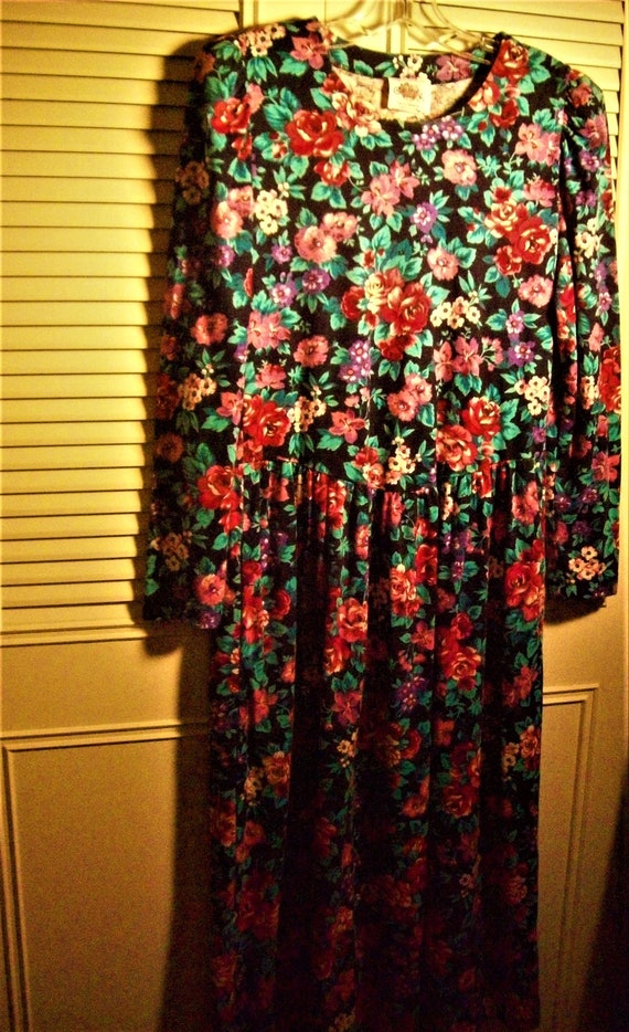 Dress 12, Lanz Cotton Prairie Dress, Floral Vinta… - image 1