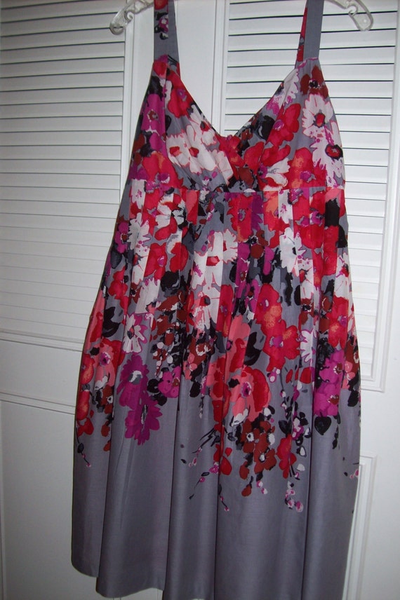Sundress 10,  Evan Picone pink/red Sundress To Top