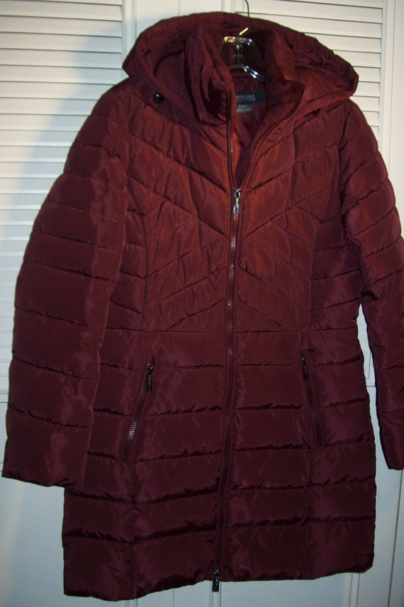 Coat Small, Kenneth Cole Burgundy Puffy, Down Fill
