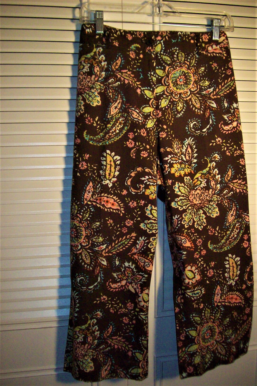 Pantalones 14 Capris 14 Talbot's Cotton Paisley Capris Etsy España