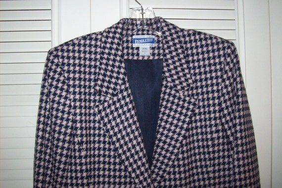 Jacket 6,  Pendleton Houndstooth Wool Soft Pink a… - image 2