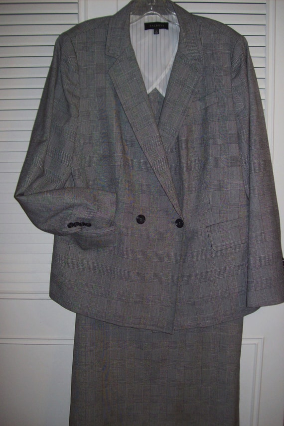 Suit 14,  Talbot's Skirt Suit, Glen Plaid LighterW