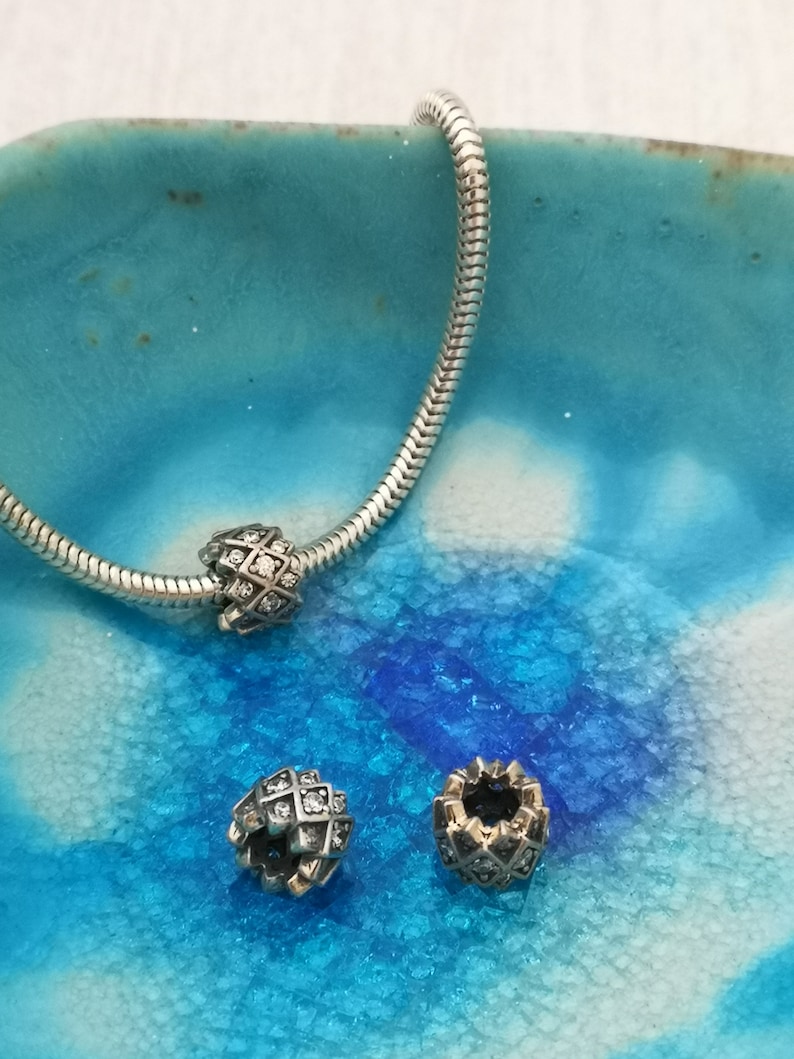 European Charm Bead Sterling Silver 2 DESIGNS Sparkly Etsy