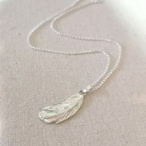 FEATHER HANDMADE NECKLACE 925 Sterling Silver Handmade Feather Pendant Necklace image 2