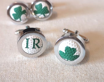 Ireland Rugby Ball Cufflinks - Genuine Upcycled Mini Rugby Balls - Six Nations