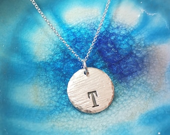 INITIAL NECKLACE - handmade - Letters W, D, T, P - ready to mail - sterling silver