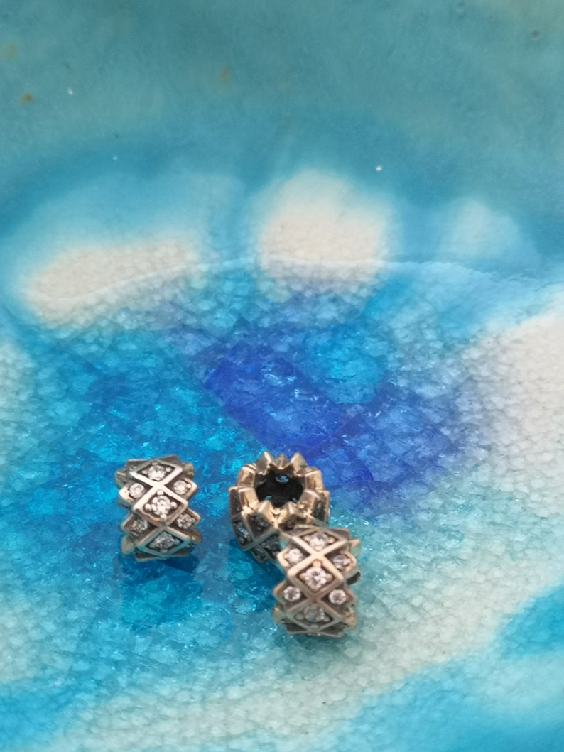 European Charm Bead Sterling Silver 2 DESIGNS Sparkly Etsy