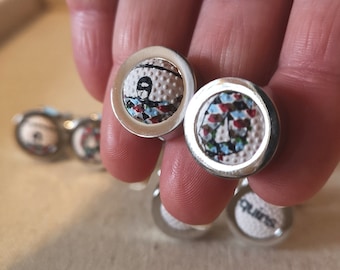 Harlequins Rugby Ball Cufflinks - Genuine Upcycled Mini Rugby Balls - Big Game