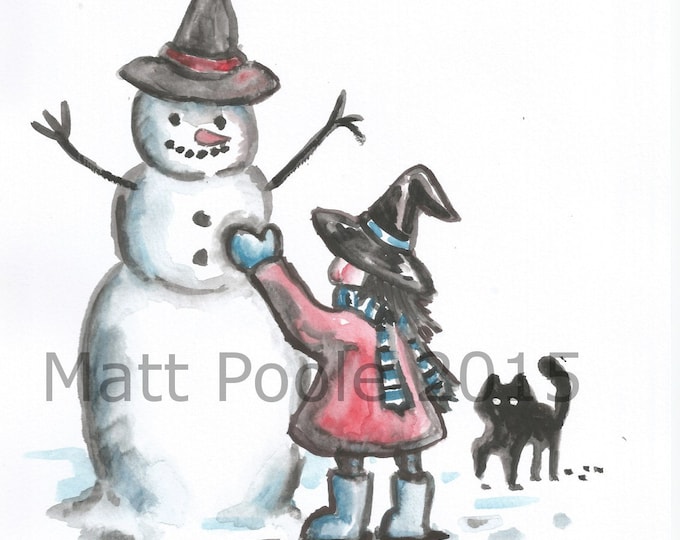 Snow Witch Greetings Card